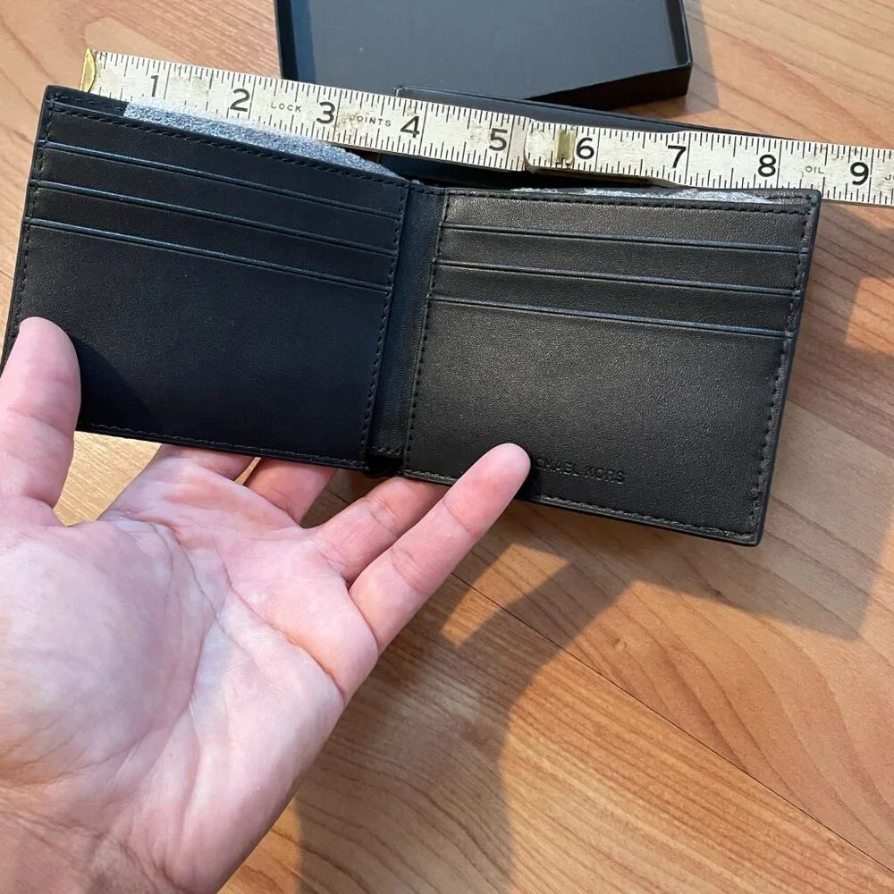 Michael Kors Men's Genuine Leather Andy Slim Black Billfold Wallet. BRAND NEW!